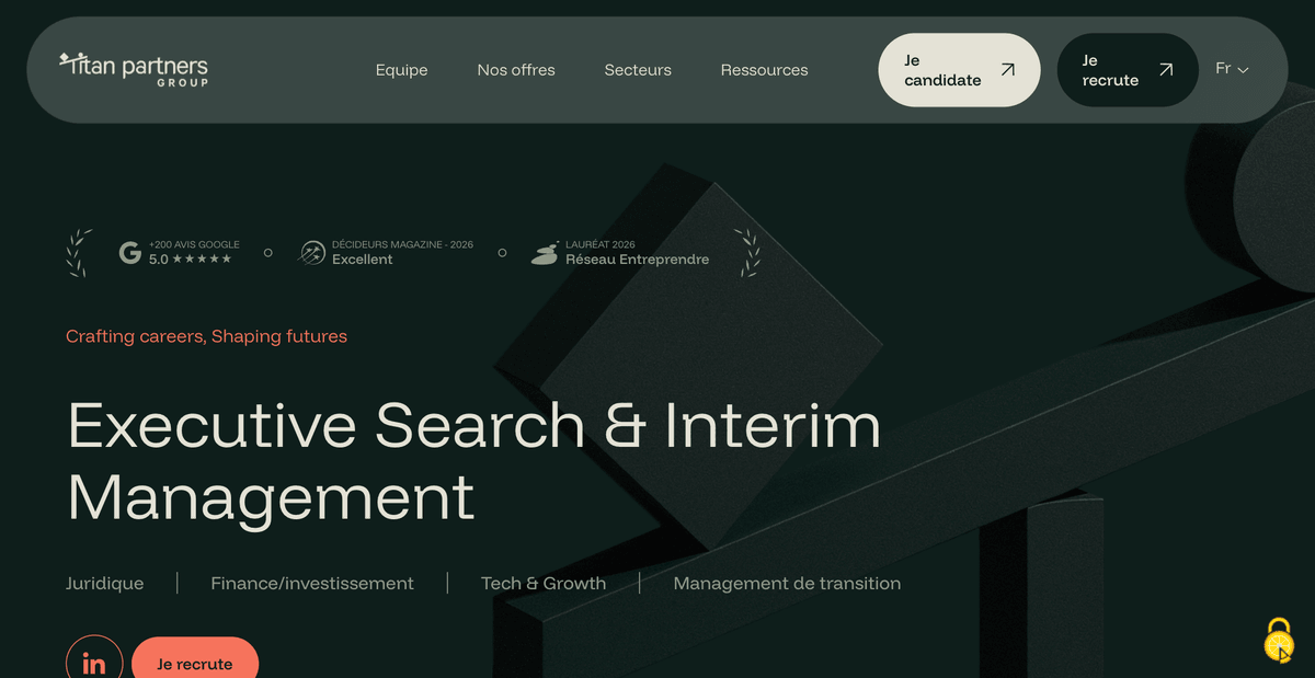 Site du cabinet de recrutement finance Titan Partners
