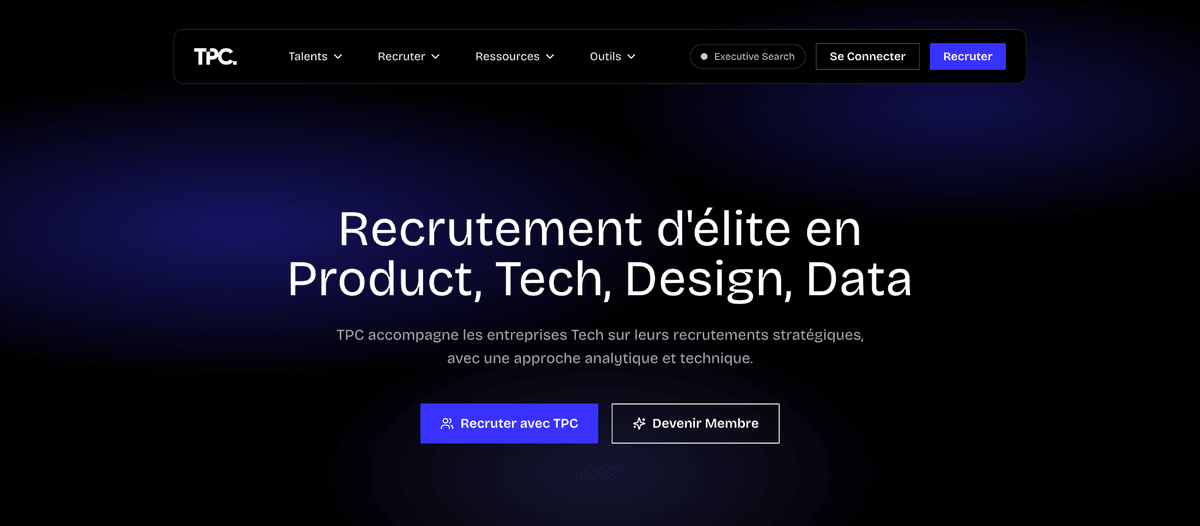 Site du cabinet de recrutement tech The Product Crew