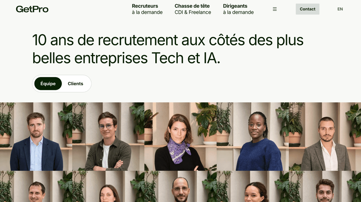 Site du cabinet de recrutement tech GetPro