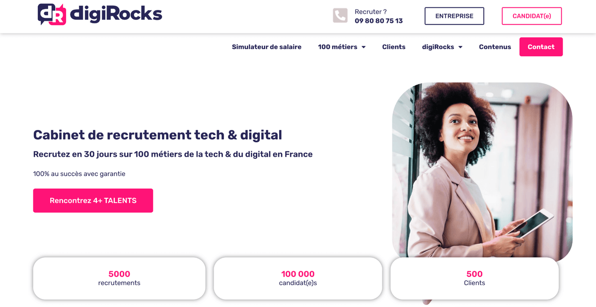 Site du cabinet de recrutement marketing digiRocks