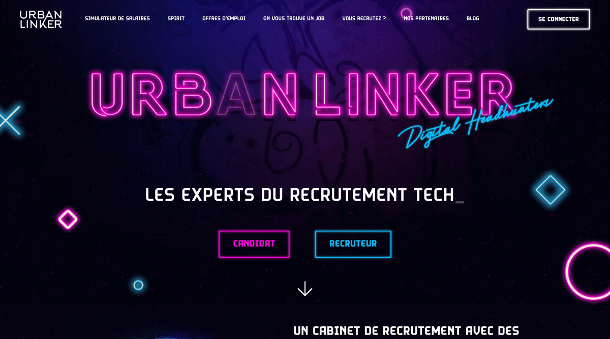 Site du cabinet de recrutement tech Urban Linker