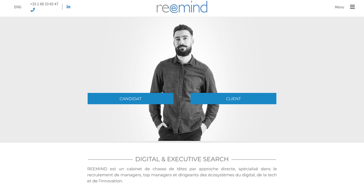 Site du cabinet de recrutement marketing Reemind