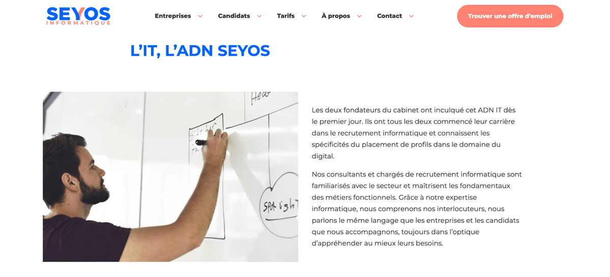 Site du cabinet de recrutement product Seyos