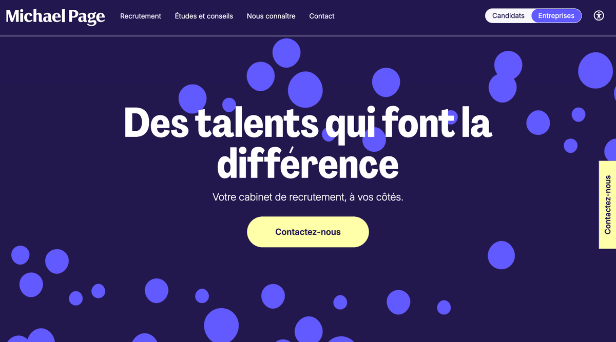 Site du cabinet de recrutement commercial Michael Page