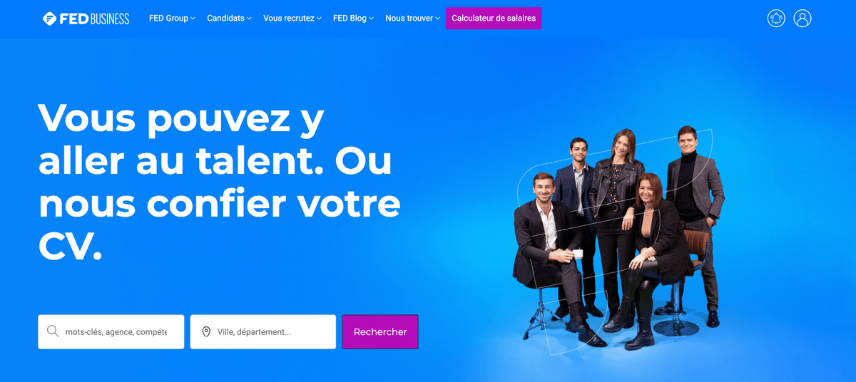 Site du cabinet de recrutement commercial Fed Business
