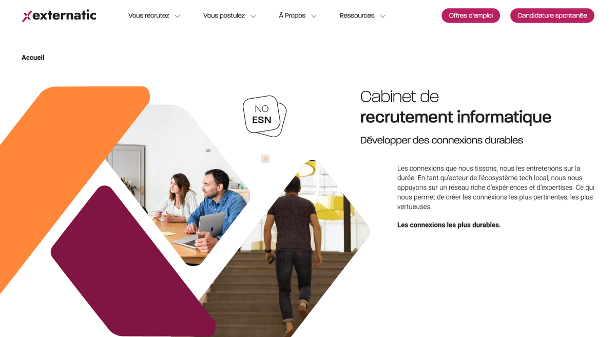 Site du cabinet de recrutement tech Externatic
