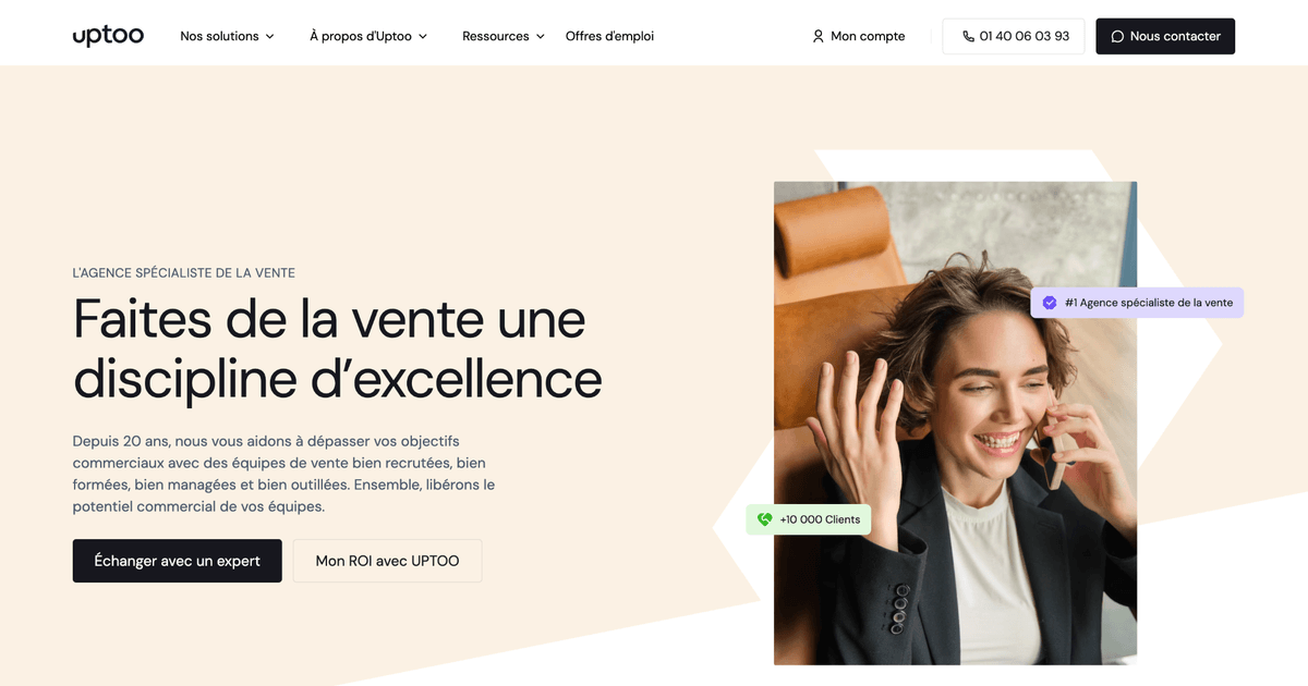 Site du cabinet de recrutement Uptoo