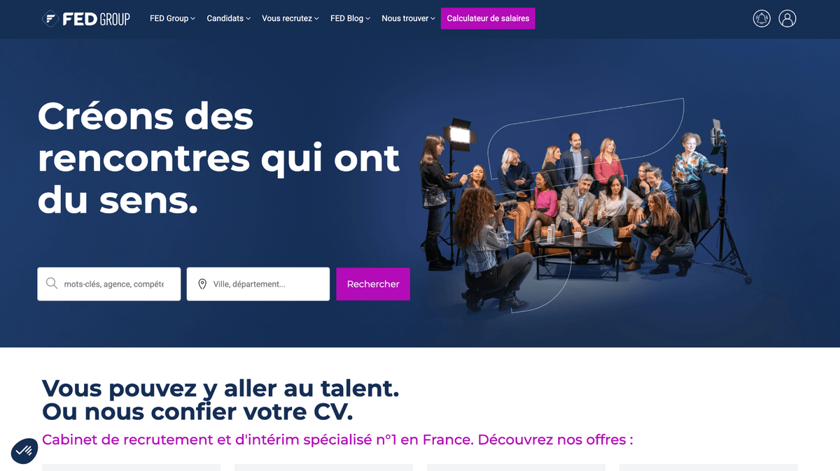 Site du cabinet de recrutement Fed Group