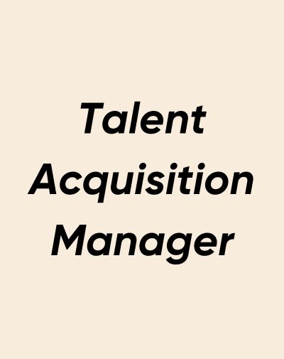 ficher métier Talent Acquisition Manager