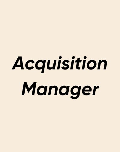 fiche métier acquisition manager